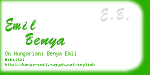 emil benya business card